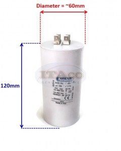 Made in Italy Motor Electrolytic Comar Condenser pin 100UF Capacitor 450Vac 450V 95UF ~ MKA 100UF ~ 105UF 102uF 105uF