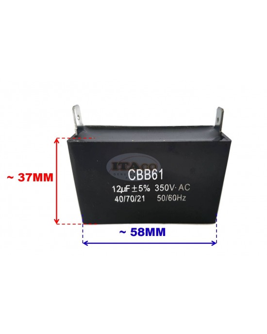12uF Generator Motor Capacitor Condenser 11.5uF 12 uf CBB61 12.5uF 50 60 Hz 250V - 450V 350V AC UL AVR 12uF Generator Motor Capacitor Condenser 11.5uF 12 uf CBB61 12.5uF 50 60 Hz 250V - 450V 350V AC UL AVR