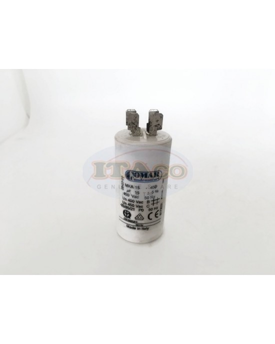 Made in Italy Motor Electrolytic Comar Condenser Capacitor MKA 15UF - 14.25 UF - 15 UF ~ 15.75 UF 450V 450Vac