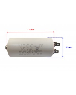 Made in Italy Motor Electrolytic Comar Condenser Capacitor 16 UF - 15.3UF ~ 16UF ~ 16.8UF 450V Vac