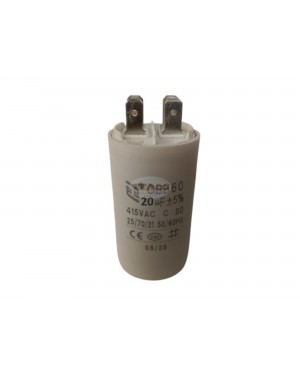 CBB60 20uF 450V AC Motor Run Capacitor, 20 MFD 415VAC 50/60Hz Cylindrical 4-Pin Spade Terminal for Washer Water Pump Motor