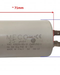 Made in Italy Motor Electrolytic Comar Condenser Capacitor 25 UF - 23.8UF ~ 25UF ~ 26.25UF 24uF 26uF 450V Vac