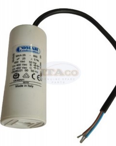 Made in Italy Motor Electrolytic Comar Condenser Capacitor Wire Type MKA 25 UF - 23.8UF ~ 25UF ~ 26.25UF 24uF 26uF 450V Vac