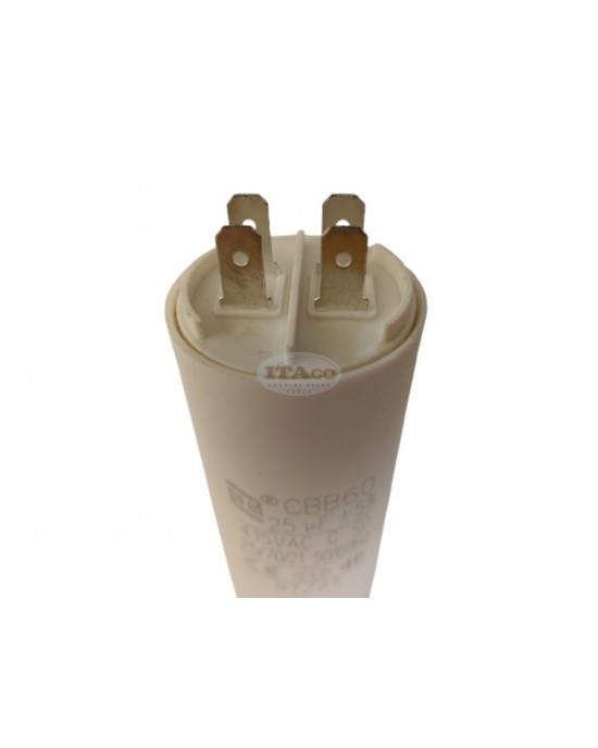CBB60 25uF 450V AC Motor Run Capacitor, 25 MFD 415VAC 50/60Hz Cylindrical 4-Pin Spade Terminal for Washer Water Pump Motor