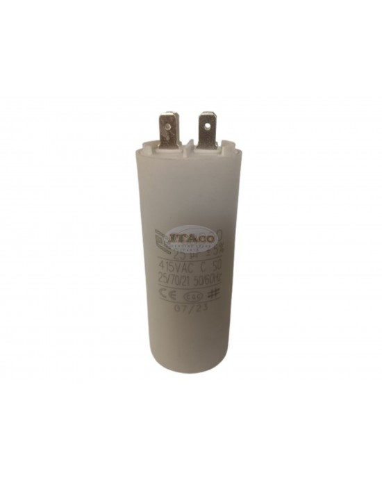 CBB60 25uF 450V AC Motor Run Capacitor, 25 MFD 415VAC 50/60Hz Cylindrical 4-Pin Spade Terminal for Washer Water Pump Motor