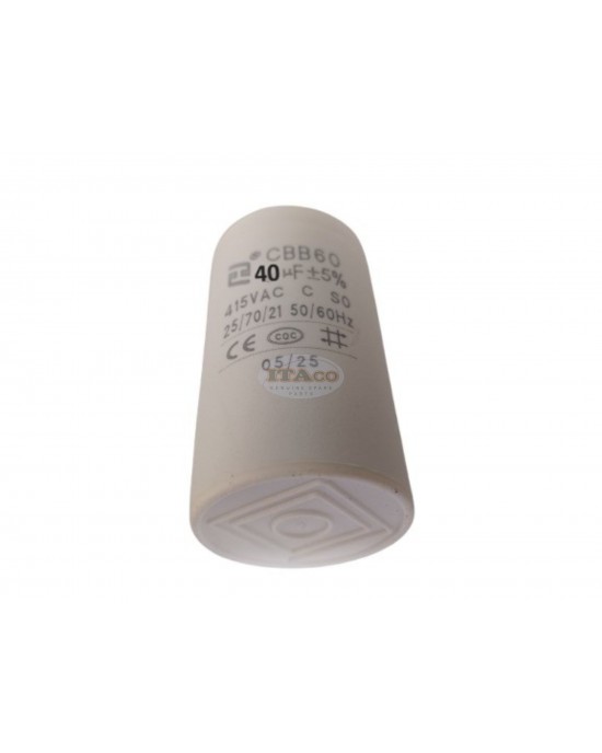 CBB60 40uF 450V AC Motor Run Capacitor, 40 MFD 415VAC 50/60Hz Cylindrical 4-Pin Spade Terminal for Washer Water Pump Motor