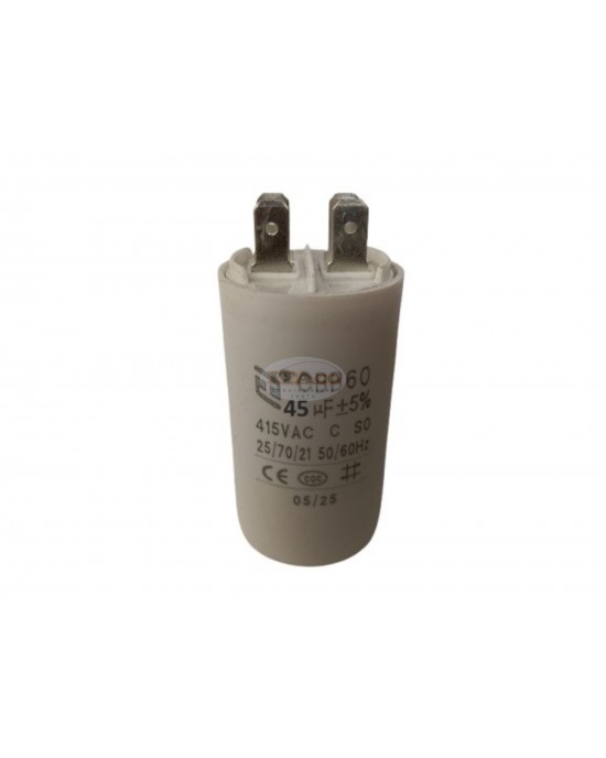 CBB60 45uF 450V AC Motor Run Capacitor, 45 MFD 415VAC 50/60Hz Cylindrical 4-Pin Spade Terminal for Washer Water Pump Motor