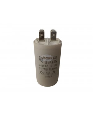 CBB60 8uF 450V AC Motor Run Capacitor, 8 MFD 415VAC 50/60Hz Cylindrical 4-Pin Spade Terminal for Washer Water Pump Motor