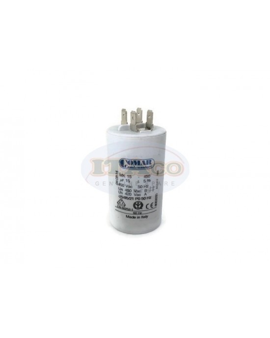 Made in Italy Motor Electrolytic Comar Condenser Capacitor MK 15UF - 14.25 UF - 15 UF ~ 15.75 UF 450V 450Vac