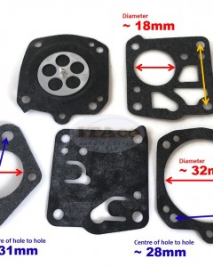 Carburetor Diaphram Rebuild Kit For Tillotson RK-23HS DG-5HS Jonsered Homelite Husqvarna Dolmar Partner Echo USA 18106