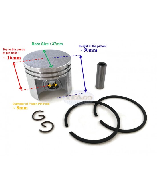 Aftermarket Piston Kit Ring Set Assy 37MM for STIHL Chainsaw 017 MS170 Kolben # 1130 030 2000 Engine