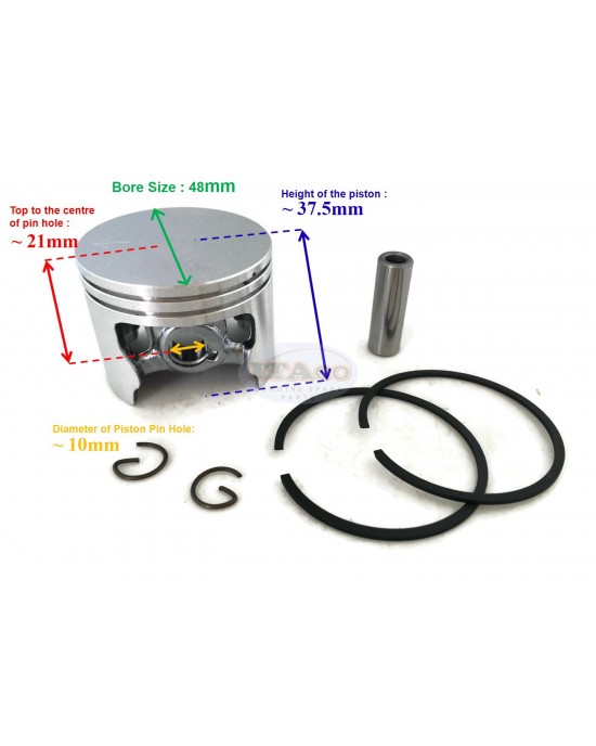 Piston Kit Ring Set Assy 1125 030 2001 for STIHL 034 036 MS340 MS360 Kolben 48MM Chainsaw Motor Engine