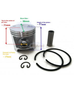 Piston Assy Kit Ring Set 1106 030 2000 for STIHL 070 090 Chainsaw Motor 58mm Engine