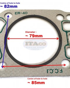 Cylinder Head Gasket 14441-0331-0 replaces Kubota ER40 ER5 GA70-75 Diesel Engine K600 7.5hp 75MM