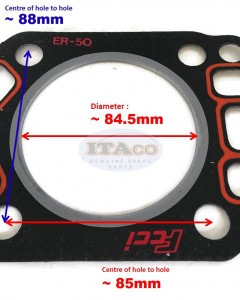Cylinder Head Gasket 14351-0331-0 replaces Kubota ER50 ER60 ER70 GA80 Diesel Engine