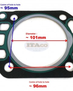 Cylinder Head Gasket Replaces Kubota Vikyno ER900 ER950 ET110 KND90 E9 Diesel Water-Cooled Engine