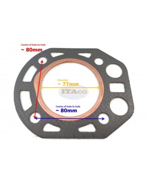 75MM bore size Cylinder Head Gasket Replaces Dongfeng R175 7HP 4 stroke Diesel Water-cooled small Engine 