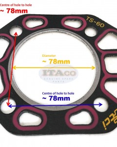 Cylinder Overhaul Head Gasket Set Kit 704200-01610 104200-01330 Replaces Yanmar TS60 Cylinder Water Cooled Forklift Tractor Diesel Engine