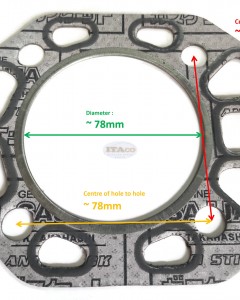 Cylinder Head Gasket 104200-01330 for Yanmar TS60 TS 60 75mm Cylinder Water Cooled Diesel Engine