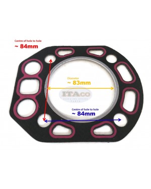 Cylinder Overhaul Head Gasket Set Kit 704300-01610 104300-01330 Replaces Yanmar TS70 TS80 Cylinder Water Cooled Forklift Tractor Diesel Engine