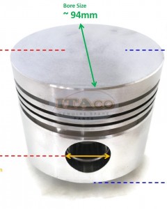 For Kubota Piston Flat Top 94MM RK125 RV125 RT120 RD120 Horizontal Water Cooled Diesel Engine Generator  