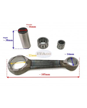 Connecting Rod Assy Kit + Bearings 7CE-E1651-00 replaces Yamaha Generator models ET650 ET950 ET1 Chinese clone Engine