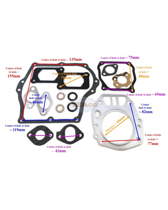 Overhaul O/H Gasket Set Kit Cylinder Head for Robin Subaru EH12 EH12-2 D 2.8HP MT-75 Rammer Trimmer Lawn Mower, Tractor Motor Engine