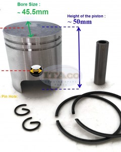 Piston Kit Ring Pin Assy Oversize 050 45.50MM for Yamaha ET650 ET950 Motor Engine Lawnmower Trimmer Generator
