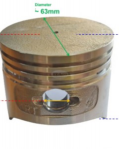 Original Made in Japan Piston 226-23401-03 226-23411-03 compatible for Robin Subaru EY15 EY15B V EY15-2 EY15-3 STD 63MM Lawnmower Trimmer