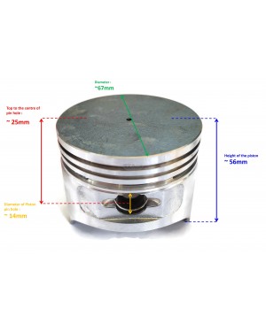 Original OEM Made in Japan Piston 227-23401-03 compatible for Robin Subaru Motor EY20 EY20-3 EH18 5HP STD 67MM Engine