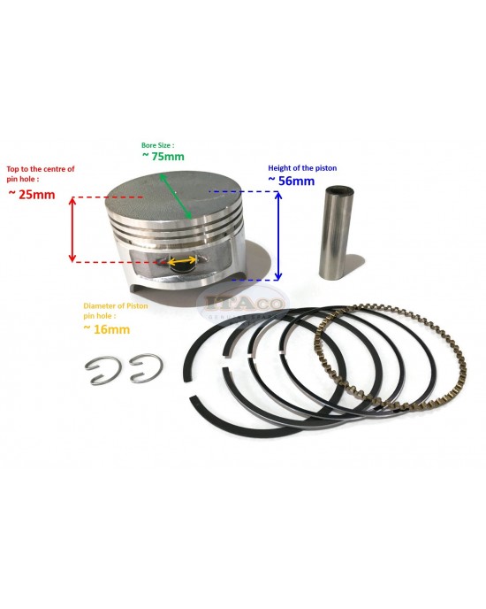 Piston Kit Assy Ring Set 234-23401 For Robin Subaru Wisconsin EY28 W128 RGX3500 75MM Motor Lawn Mower Trimmer Engine