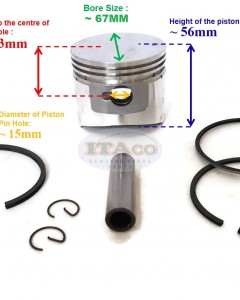 Piston Kit Assy Ring Set Pin Circlip 13101-883-003 for Honda G200 GV200 GV 200 67MM 5.0HP std Lawnmower Trimmer Motor Engine