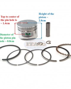 Piston Kit Ring Set Assy 13101-ZM5-000 13101-ZM5-030 for Honda Motor GX31, FG100, HHE31C, UMK431, WX10 - 4 Stroke, Chinese 139F Engine Lawnmower Trimmer
