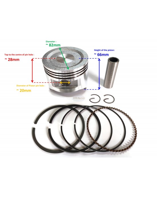 Piston Kit Ring Set 13101-ZE3-810 13101-ZE3-W00 for Honda GX340 EB5000 EB6500 7000 WT40 HS1132 11HP 82MM STD Lawnmower Trimmer Engine