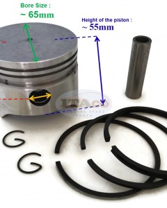 Piston Assy Ring Set 796-11631-03-93 5JG-11603-00-00 Compatible For Yamaha EF2000 MF180 YP20 YP30 65MM 4-stroke Multi-purpose Engine