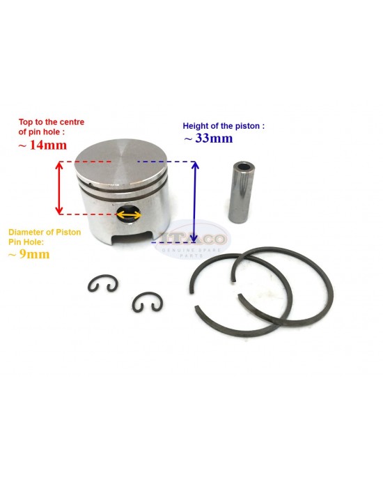 Piston Kit Ring Set Assy For Tanaka TBC 328 Sum Chinese BG328 36MM Brush Cutter Weedeater Grass Cutter Trimmer Engine