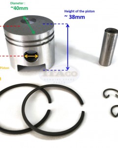 Piston Kit Assy #13001-2083 Ring Set, Clip, Pin Kit fit KAWASAKI TD40 Brush Cutter 40MM Grasscutter Motor Engine