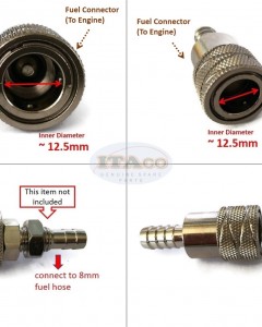 Boat Motor Fuel Hose Connector Female Engine 3B2-70250-0 1 M 22-8537361 For Tohatsu Nissan Mercury Mercruiser Quicksilver Outboard 4HP - 90 HP 5/16" 12.5MM Engine