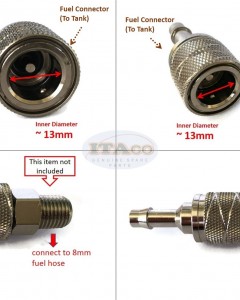 Boat Motor For Tohatsu Nissan Outboard O/B 3B2-70281-0 5/16" Barb Female Fuel Line Connector 4-90HP Suzuki Outboard 65750-95510 65750-95500 Sierra 18-8079 Engine