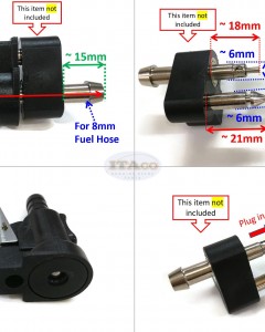 Boat Motor Gas Tank Sierra 18-8092 5/16" Fuel Connector for Johnson/Evinrude (OMC/BRP) Outboards - 176445, 775641 boat engine