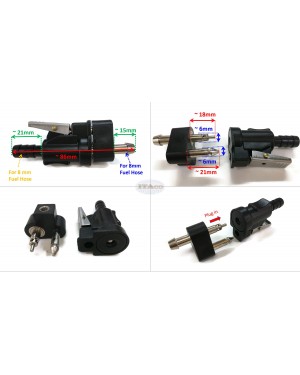 Boat Motor Male Adaptor + Fuel Connector Kit 0397444 0766442 0174508 017674 5/16" for Johnson Evinrude OMC BRP Outboard 8MM Fuel Boat Engine