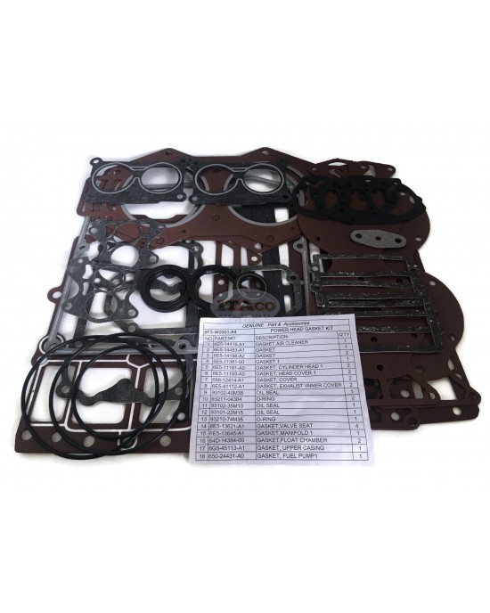 Boat Motor Power Head Gasket Set Kit 6F3-W0001-A4 6F3-W0001-A5 A0 6F3-W0001-00 01 02 for Yamaha Outboard V4 115HP 130HP Marine 2-stroke Engine Boat Motor Power Head Gasket Set Kit 6F3-W0001-A4 6F3-W0001-A5 A0 6F3-W0001-00 01 02 for Yamaha Outboard V4 115HP 130HP Marine 2-stroke Engine
