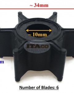 Boat Motor Water Pump Impeller Parts for Tohatsu Nissan 369-65021-1 0 M Mercury Mariner 47-16154-3 Sierra 18-3098 4HP 5HP 6HP Outboard Motor 2/4 stroke Boat Engine