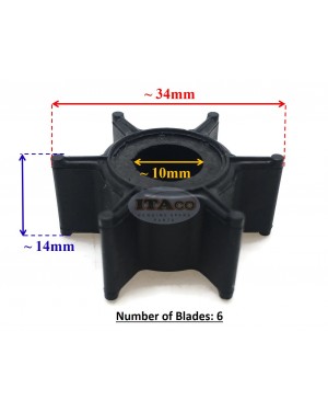 Boat Motor Water Pump Impeller Parts for Tohatsu Nissan 369-65021-1 0 M Mercury Mariner 47-16154-3 Sierra 18-3098 4HP 5HP 6HP Outboard Motor 2/4 stroke Boat Engine