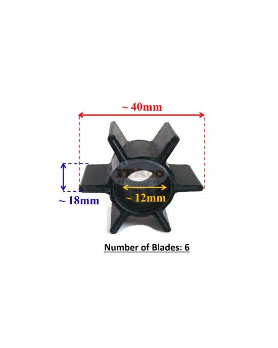 Boat Motor Water Pump Impeller 3B2-65021-1 3B2-65021-0 M 47-8037481 8037481 Sierra 18-8920 For Tohatsu Nissan Mercury Mercrusier Outboard 8HP 9.8HP F8-04000200 Engine