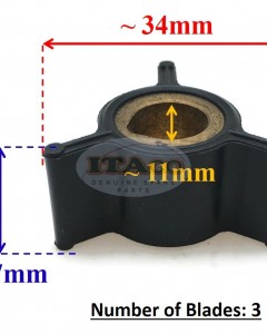 Boat Motor CEF 767407 500332 Sierra 18-3015 Water Pump Impeller for 2 stroke Marine Outboard Motor