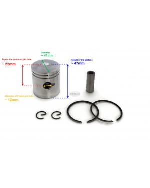 Boat Motor Piston Assy Kit Ring Set for Suzuki Outboard 12110-98402 98401 DT2 DT2.2 2HP STD 41MM 2 stroke Engine