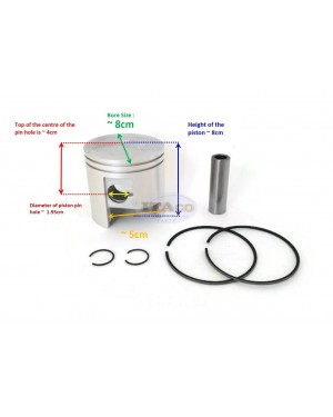 Boat Motor 66T-11631 40HP E40 40X Piston Assy Ring Set for Yamaha Marine Outboard 80MM STD Engine
