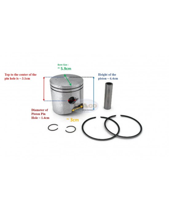 Boat Motor 12110-93120 93130-050 Piston Assy Ring Set For Suzuki Outboard DT 9.9HP 15HP 59.5MM O/S 0.50 2-stroke Engine Boat Motor 12110-93120 93130-050 Piston Assy Ring Set For Suzuki Outboard DT 9.9HP 15HP 59.5MM O/S 0.50 2-stroke Engine