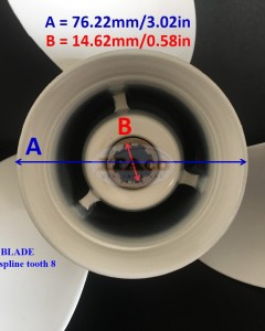 Boat Engine Aluminum Propeller 63V-45943-10-EL 63V-45943-00-EL 9 1/4x11-J for Yamaha Parsun Outboard 9.9HP 15HP Motor 9 1/4 x 11 - J Motor Engine